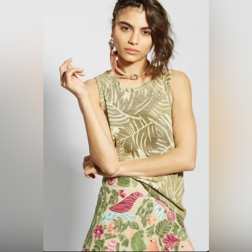Calypso St Barth Leafy Green Tanktop 100% Cotton